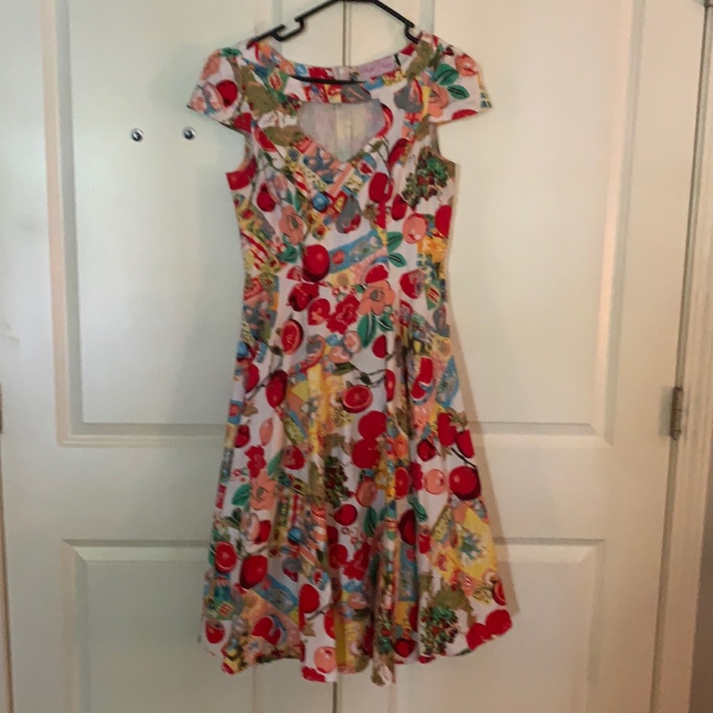 Tutti fruity retro dress with cutout